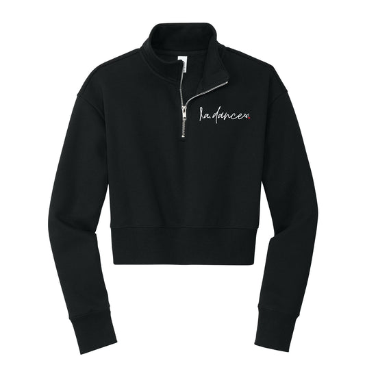 LA Dance Handwritten Cropped 1/4 Zip Fleece