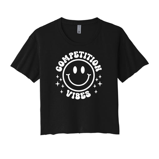 Competition Vibes Smiley Face Cropped Tee