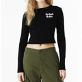 The Lash and Skin Lounge Stack Womens Cropped Long Sleeve Tee