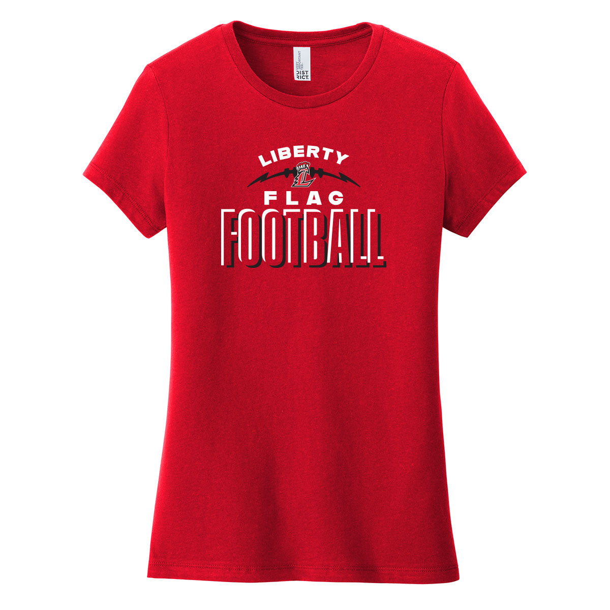 Liberty Flag Football Outline Women's Fitted Tee