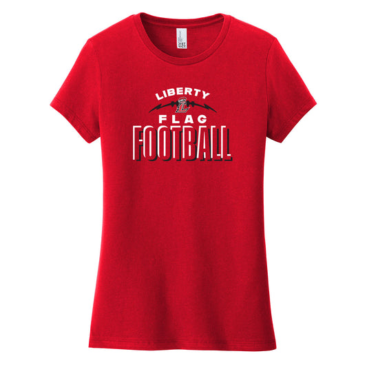 Liberty Flag Football Outline Women's Fitted Tee