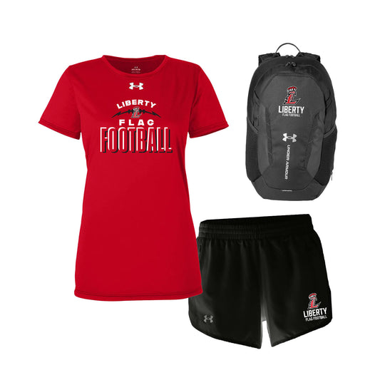 Liberty Flag Football UA Player Tee, Short, and Backpack Pack