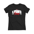 Lions Cheer Checkered Women's Fitted Tee