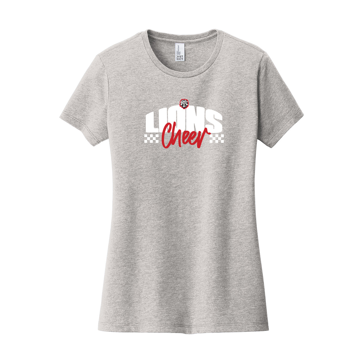 Lions Cheer Checkered Women's Fitted Tee