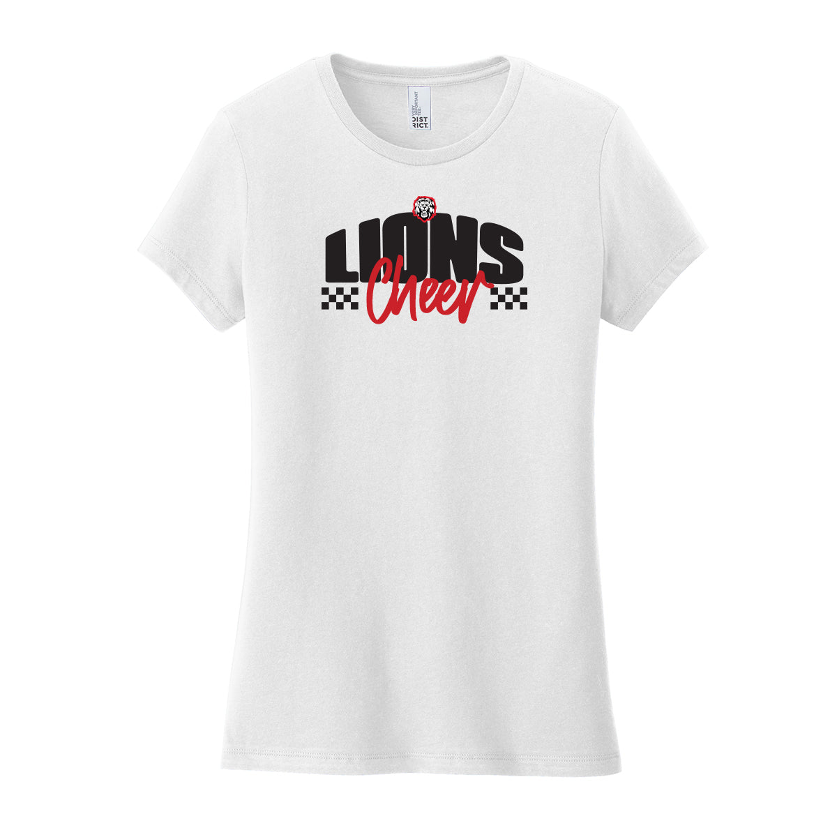 Lions Cheer Checkered Women's Fitted Tee