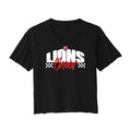 Lions Cheer Checkered Cropped Tee