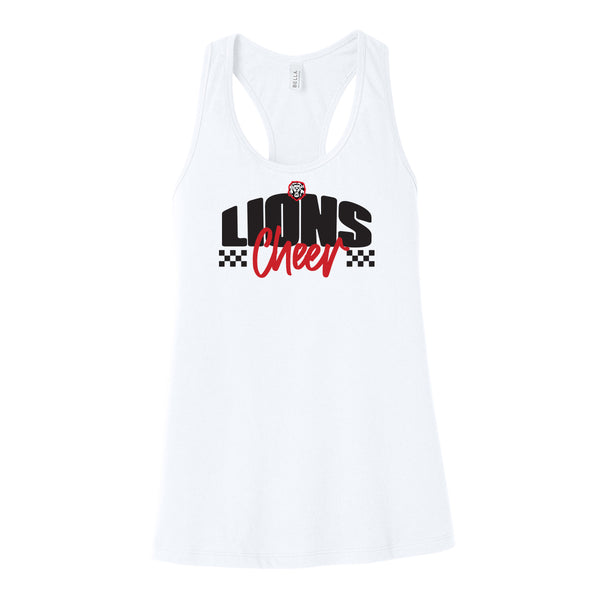 Lions Cheer Checkered Racerback Tank