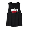 Lions Cheer Checkered Cropped Racerback Tank
