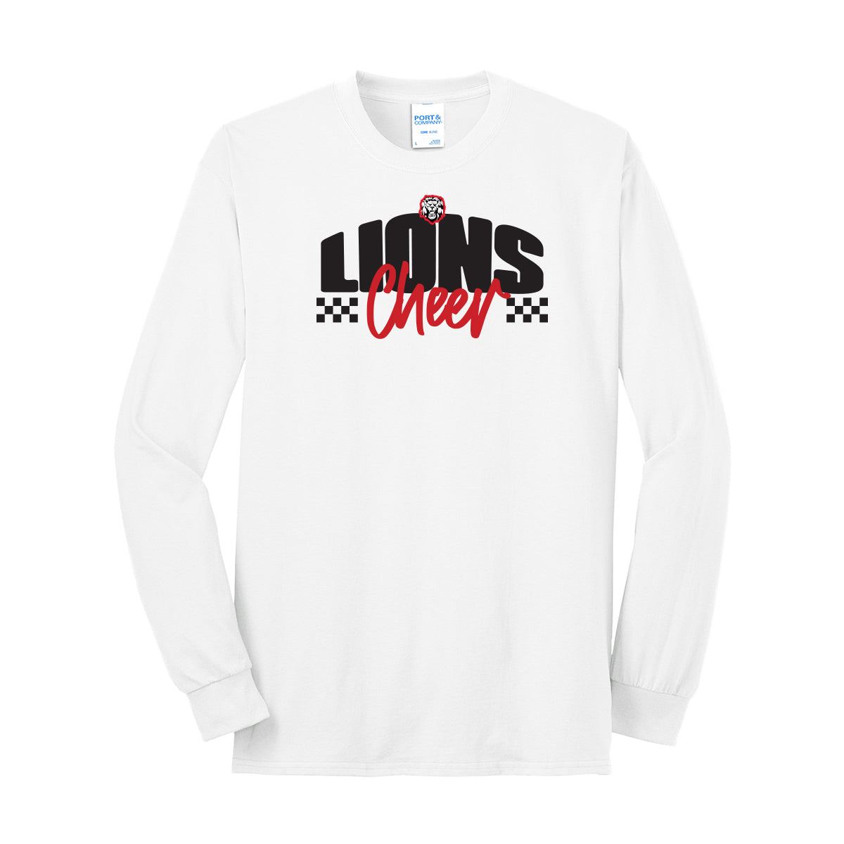 Lions Cheer Checkered Unisex Long Sleeve Tee
