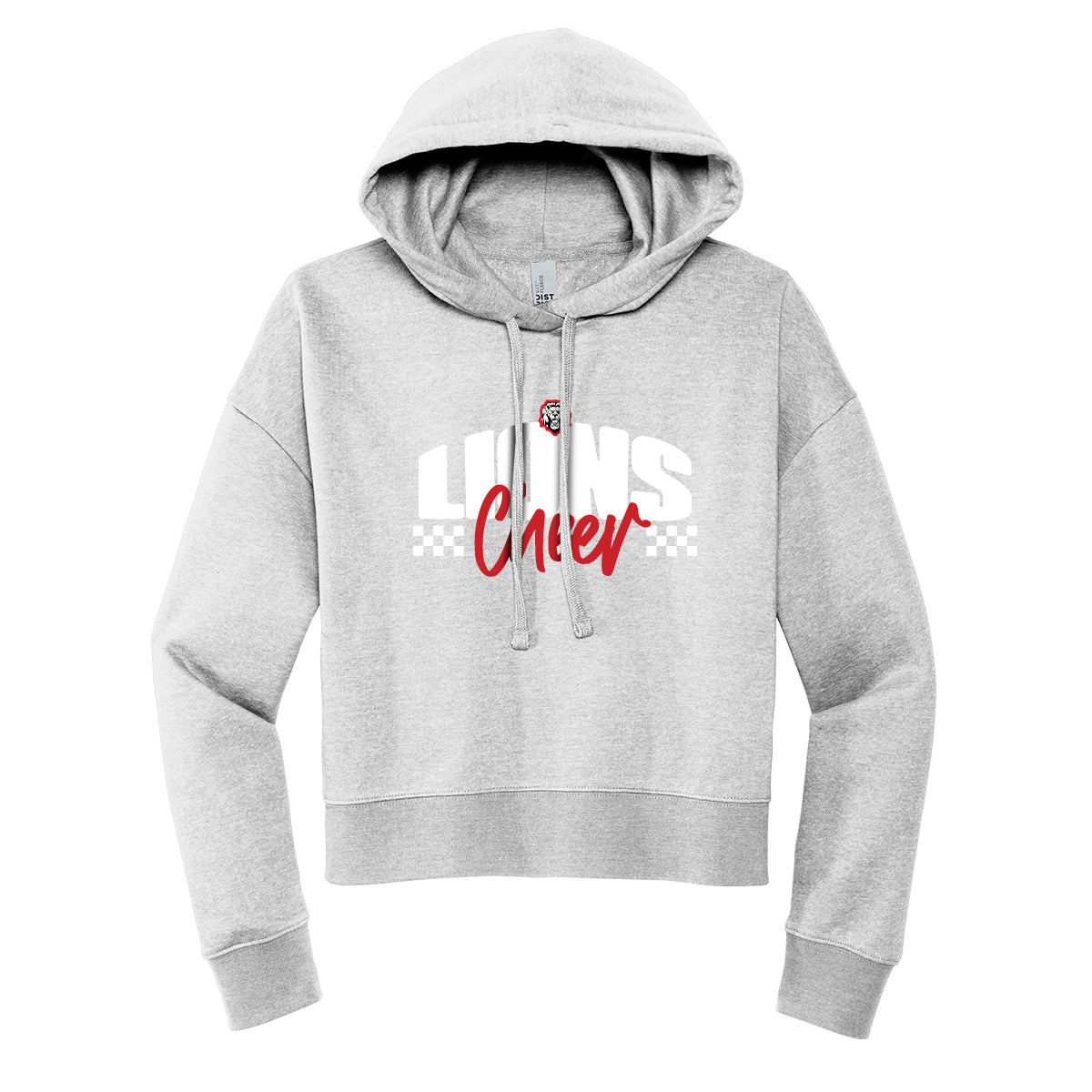 Lions Cheer Checkered Cropped Hoodie