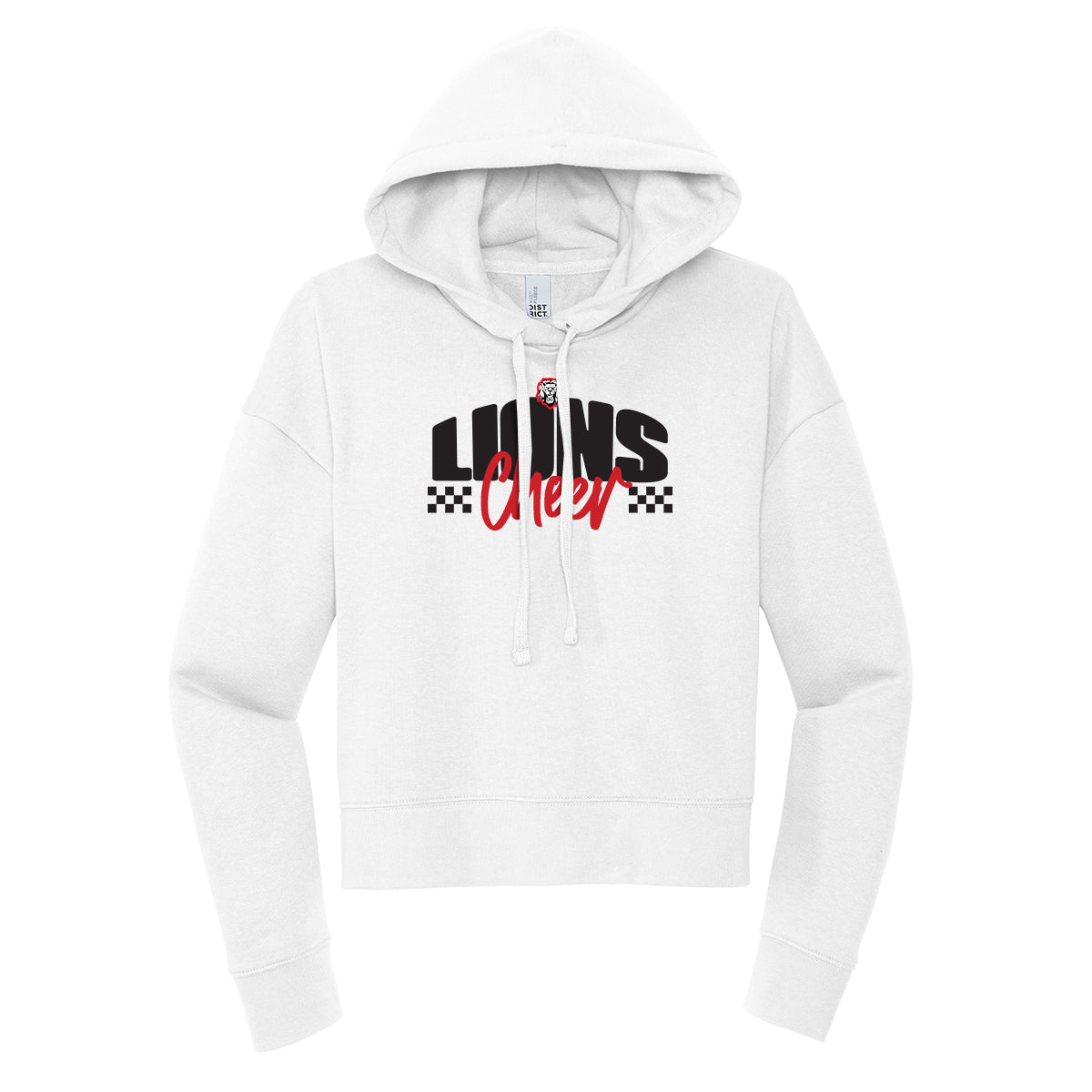 Lions Cheer Checkered Cropped Hoodie