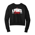 Lions Cheer Checkered Cropped Crewneck Sweatshirt