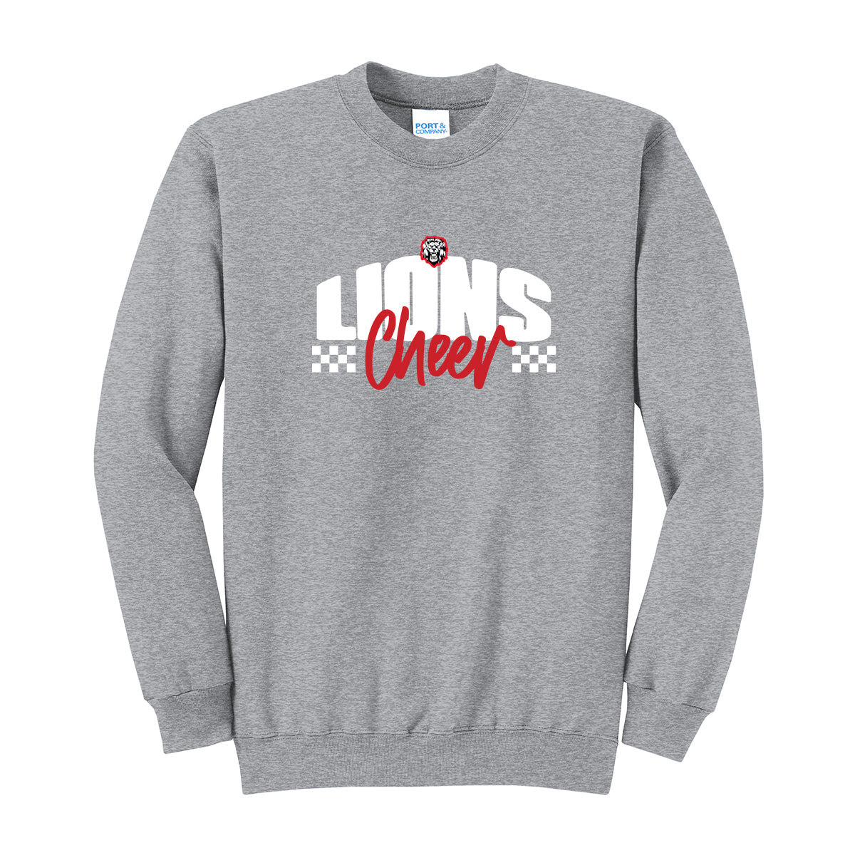 Lions Cheer Checkered Unisex Crewneck Sweatshirt