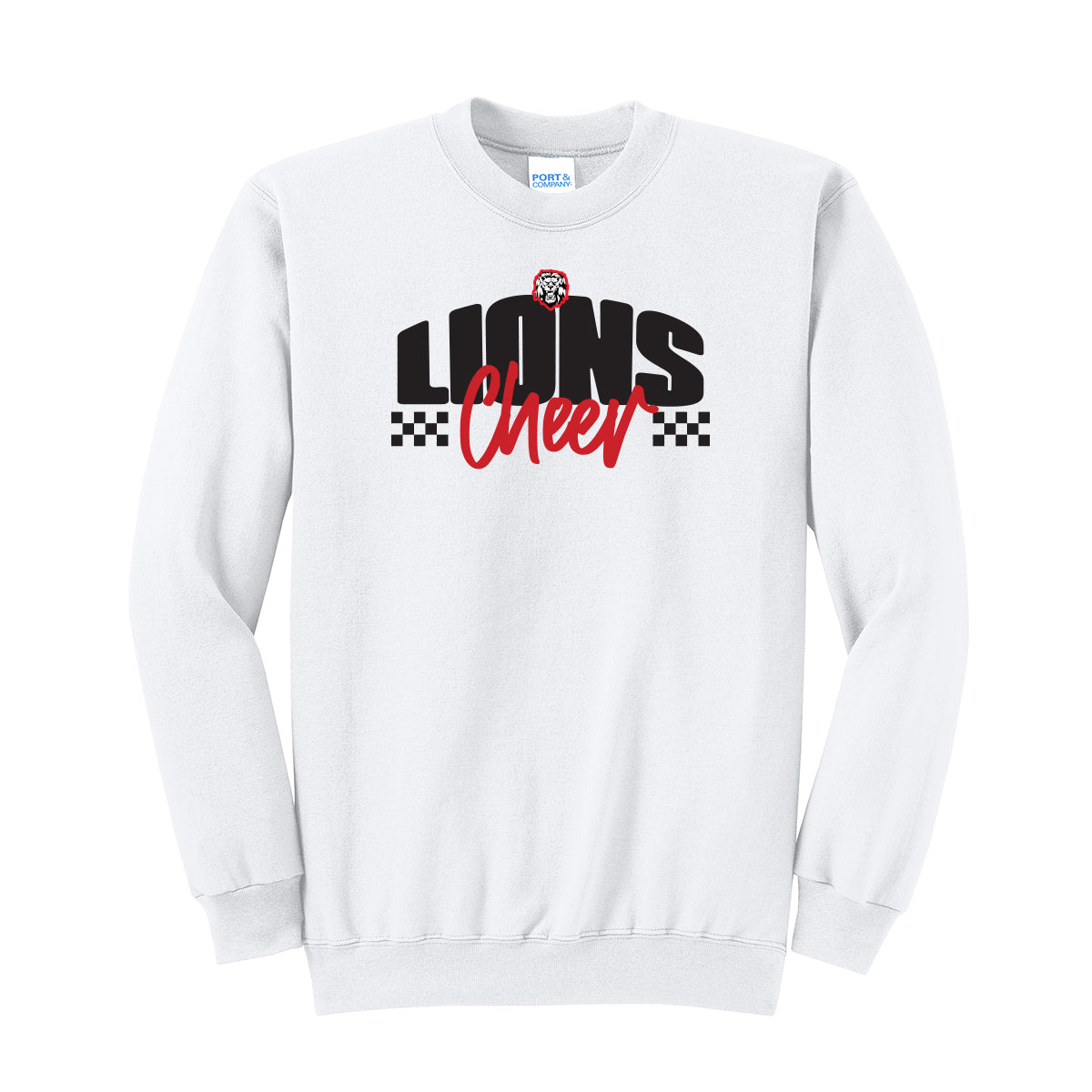 Lions Cheer Checkered Unisex Crewneck Sweatshirt