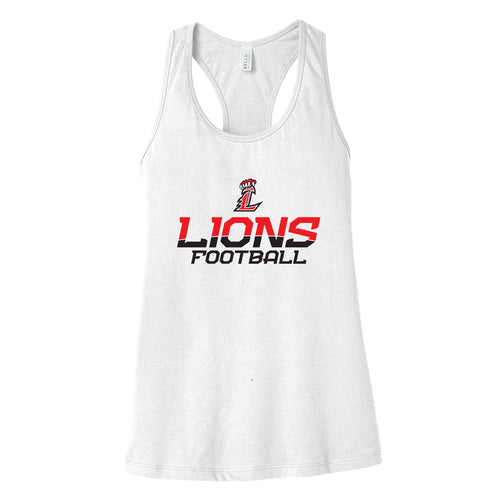 Lions Football (two color) Women's Racerback Tank