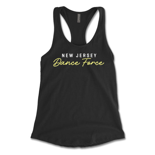 NJDF Script Women's Racerback Tank