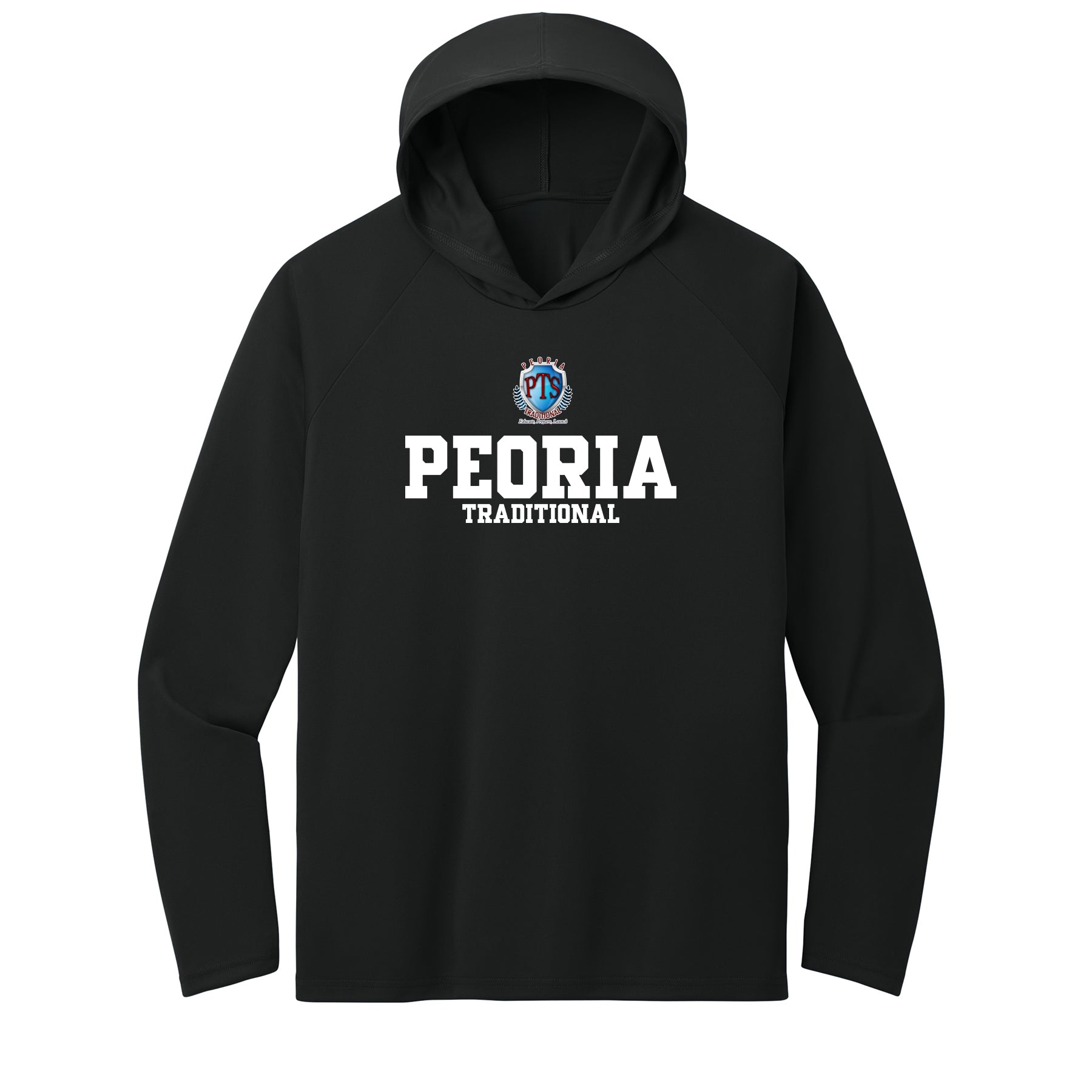 Peoria Traditional Stack Performance Hooded Long Sleeve Tee