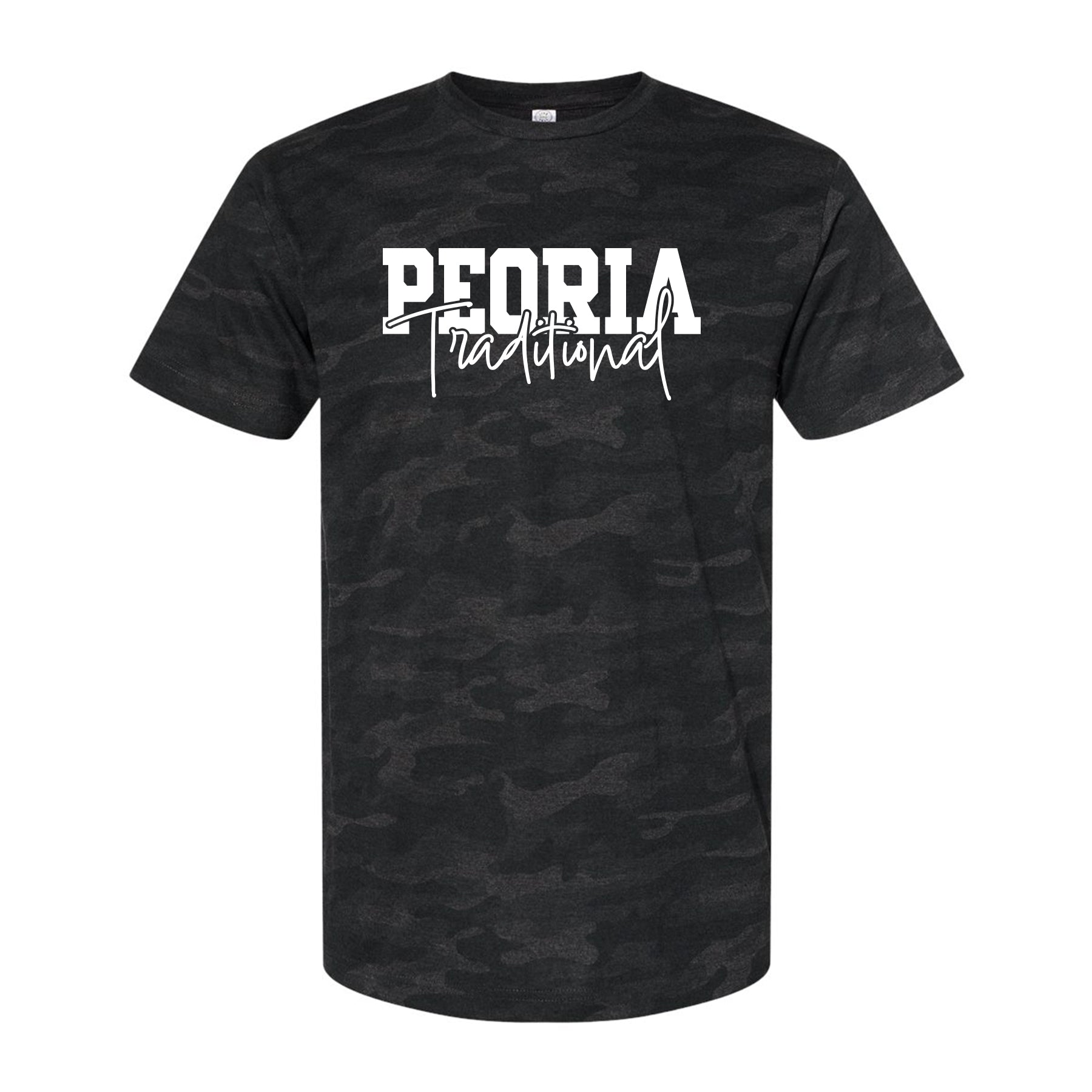 Peoria Traditional School Camo Unisex Tee