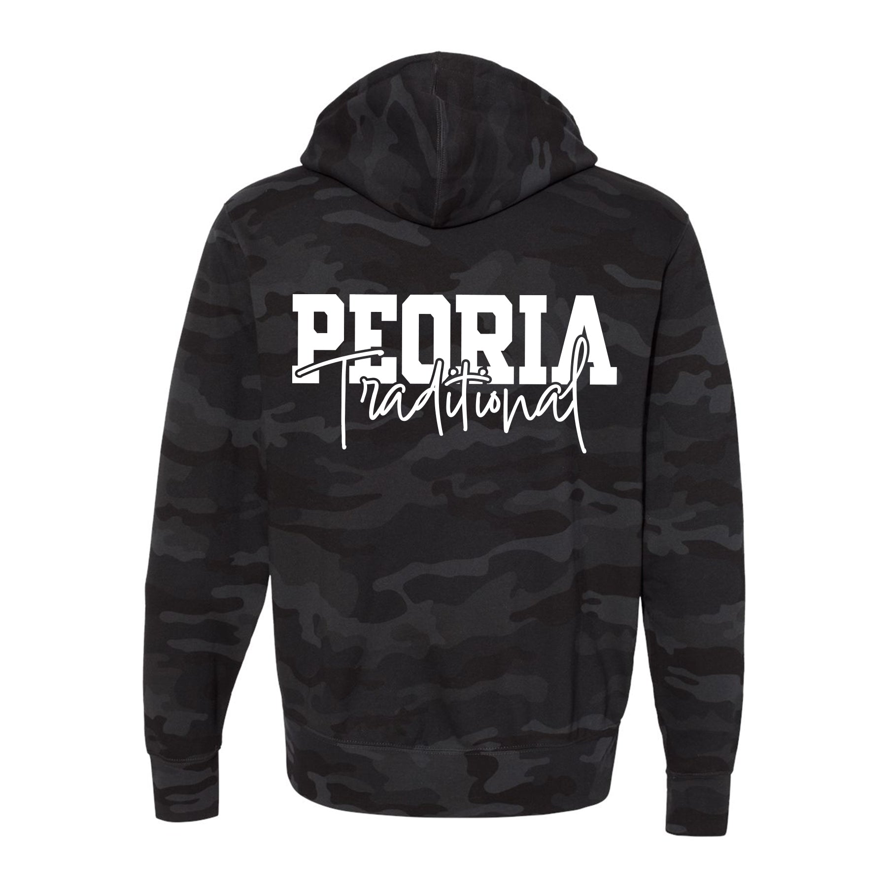 Peoria Traditional School Camo Full Zip Sweatshirt