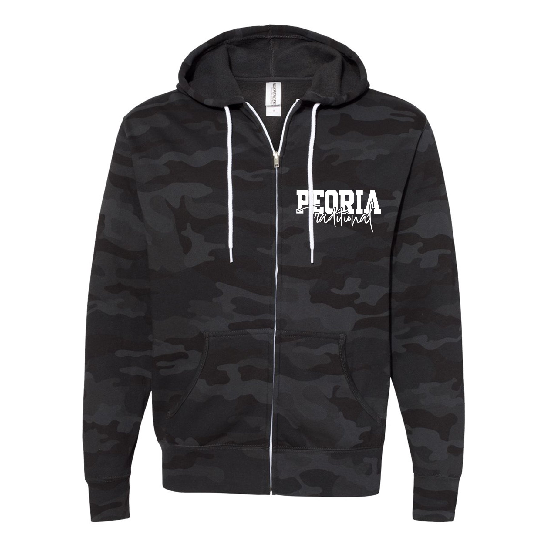 Peoria Traditional School Camo Full Zip Sweatshirt