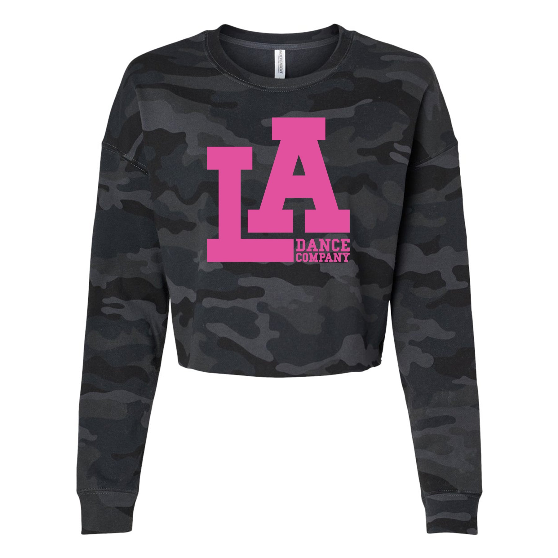 LA Dance Company Pink Cropped Lightweight Crewneck Sweatshirt
