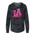 LA Dance Company Pink Women’s Lightweight California Wave Wash Hooded Sweatshirt