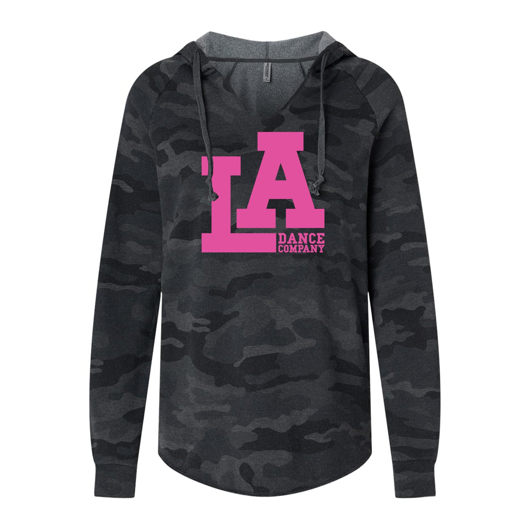 LA Dance Company Pink Women’s Lightweight California Wave Wash Hooded Sweatshirt