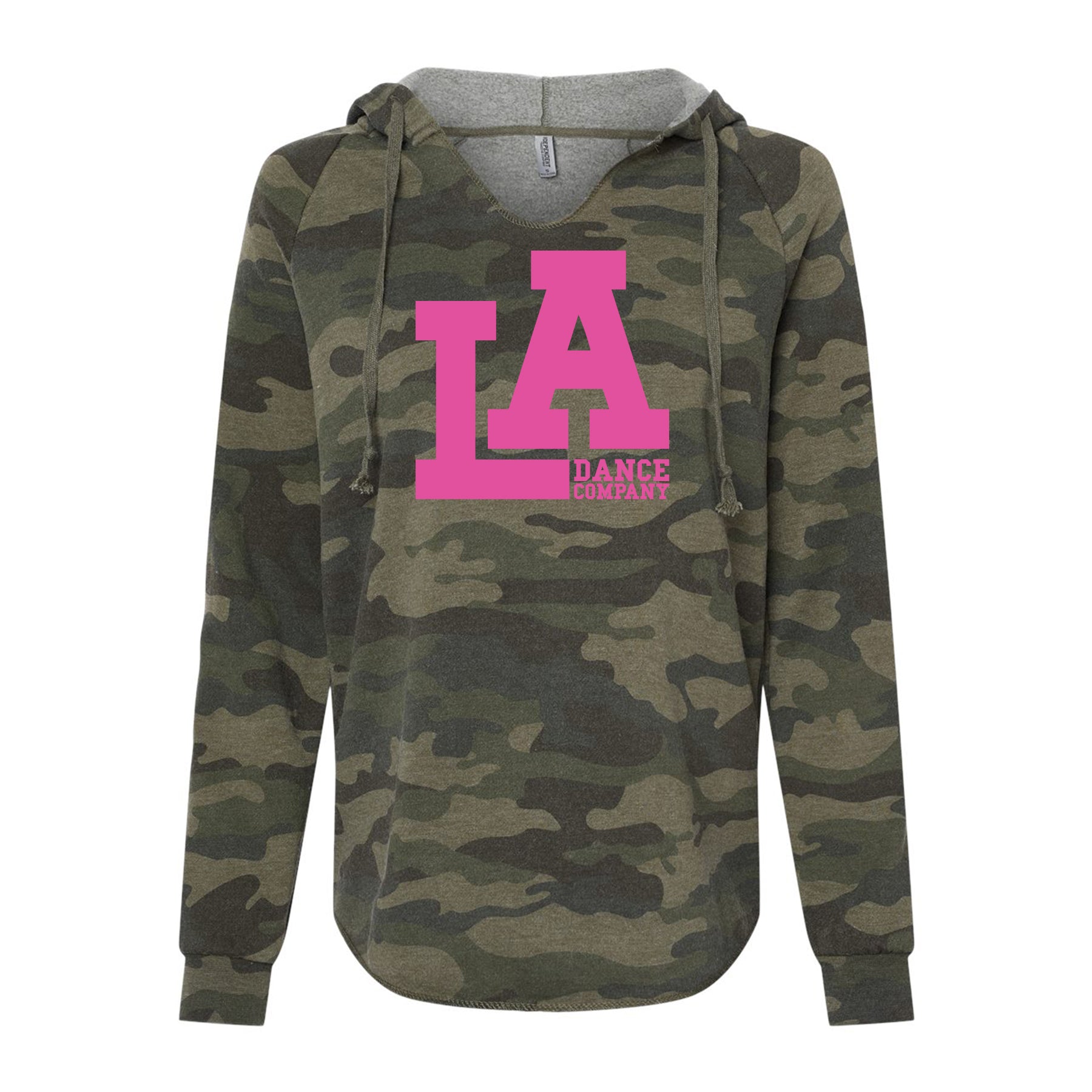 LA Dance Company Pink Women’s Lightweight California Wave Wash Hooded Sweatshirt