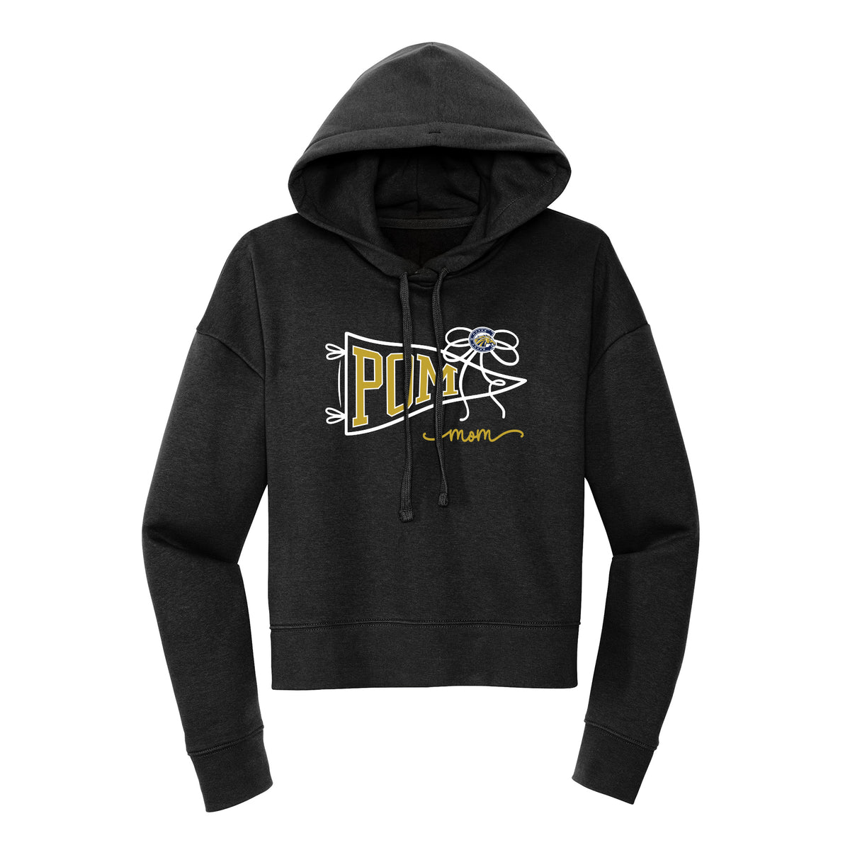 Pom Mom Pennant Cropped Hoodie