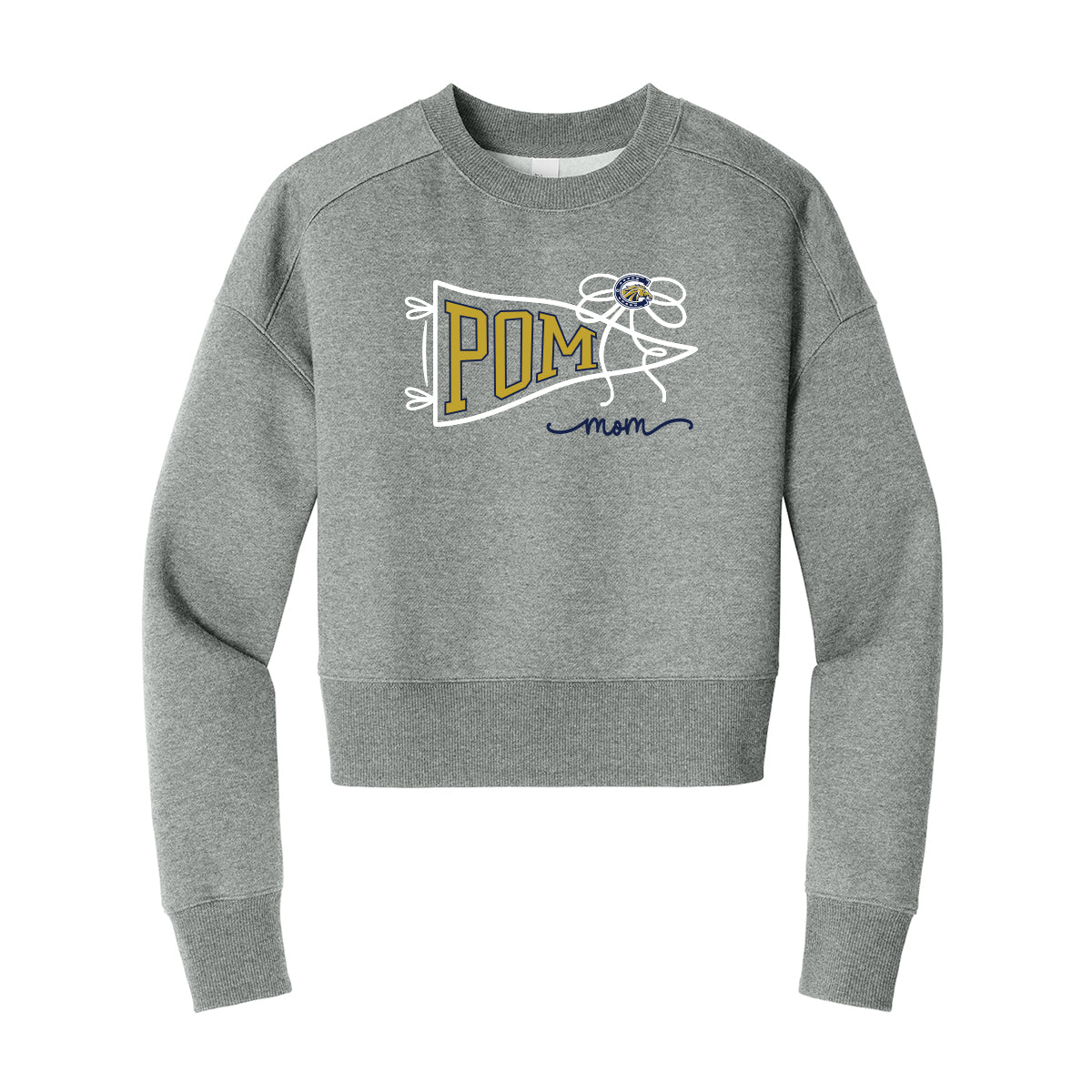 Pom Mom Pennant Cropped Crewneck Sweatshirt