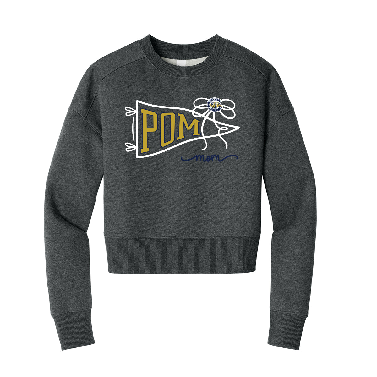 Pom Mom Pennant Cropped Crewneck Sweatshirt