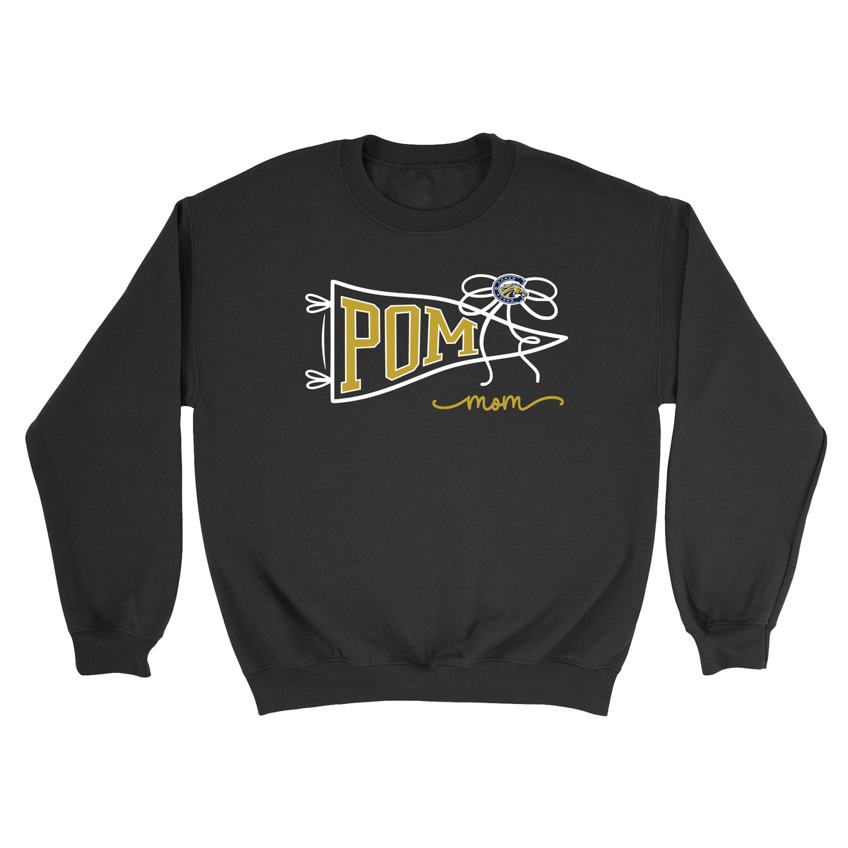 Pom Mom Pennant Cropped Crewneck Sweatshirt