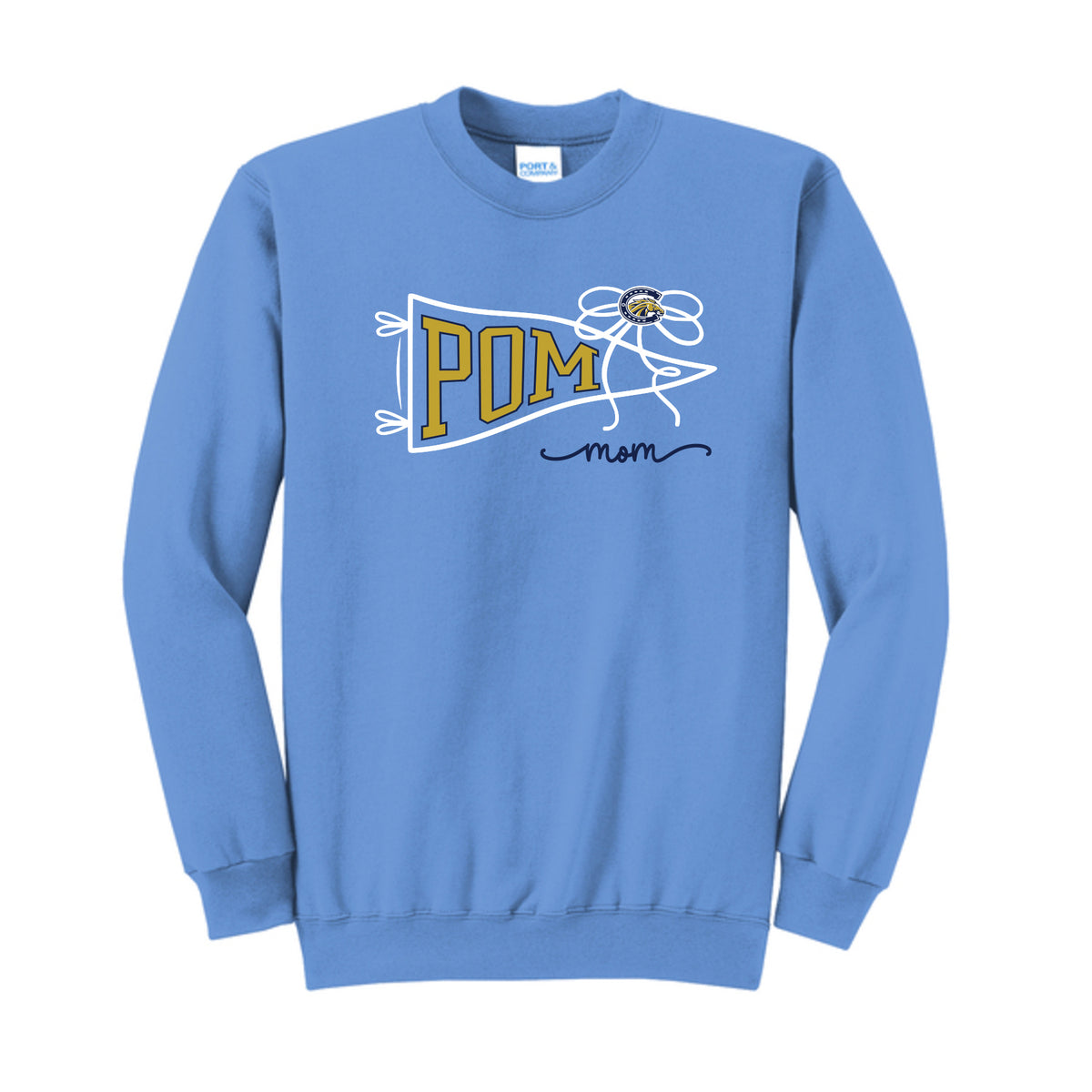 Pom Mom Pennant Cropped Crewneck Sweatshirt