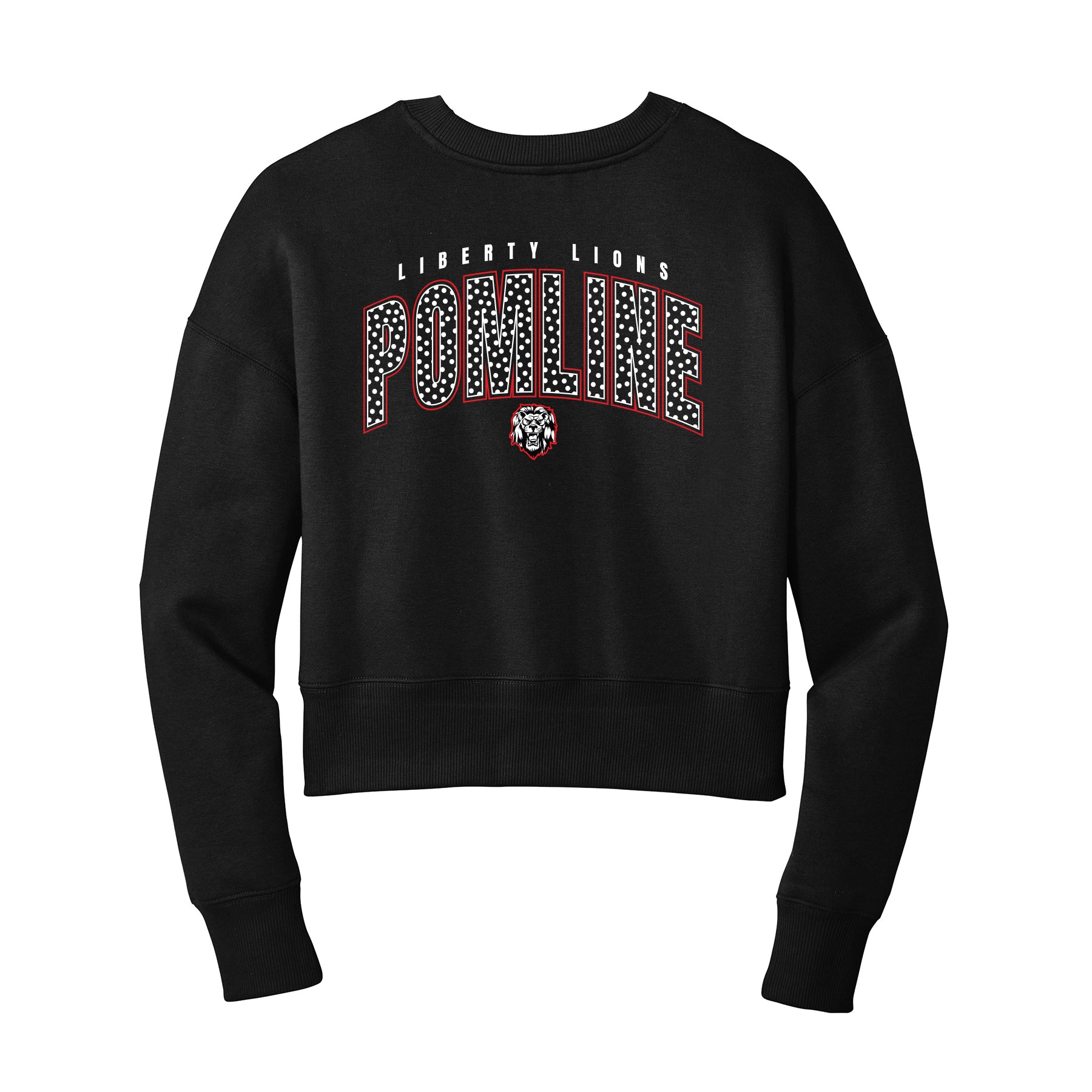 Liberty Pom Polka Dot Cropped Crewneck Sweatshirt