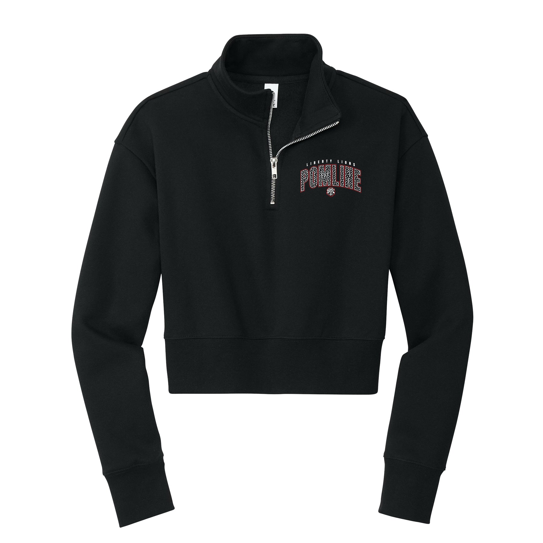 Liberty Pom Polka Dot Cropped 1/4 Zip Fleece