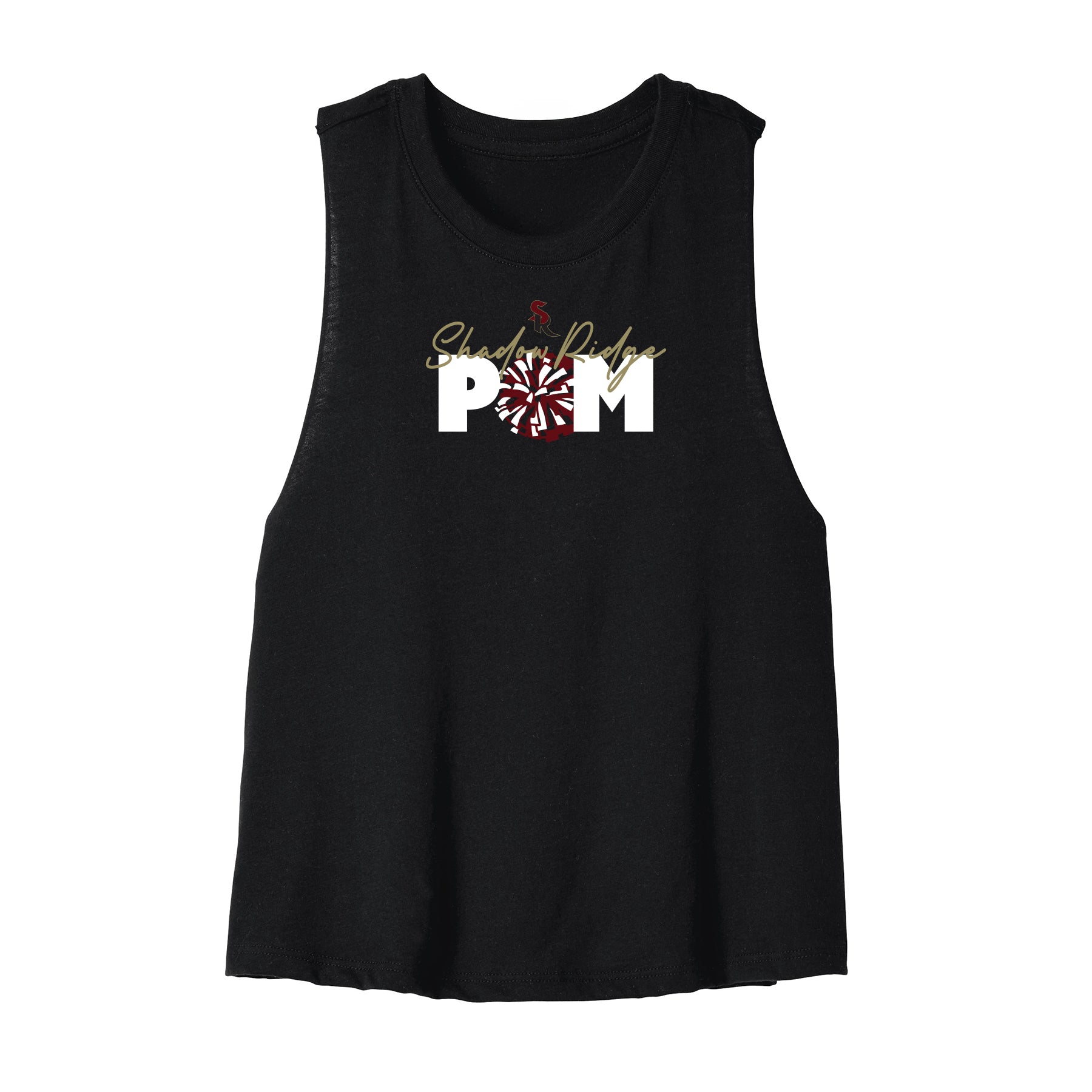 Shadow Ridge Pom Pom Cropped Racerback Tank