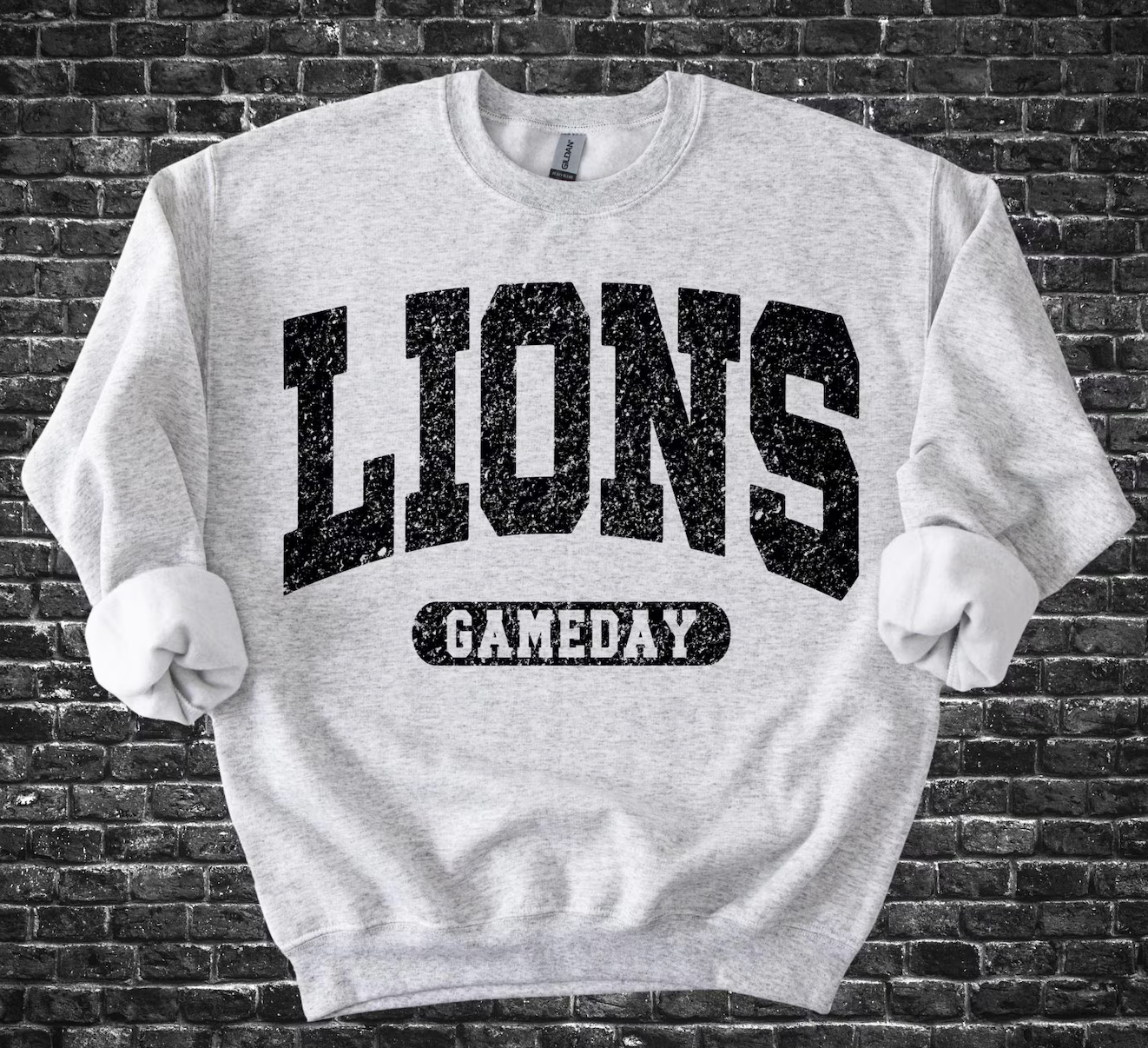 Lions Game Day Distressed Unisex Crewneck Sweatshirt