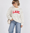 LADC Polka Dot Black and White Crewneck Sweatshirt