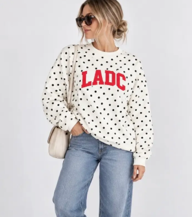 LADC Polka Dot Black and White Crewneck Sweatshirt
