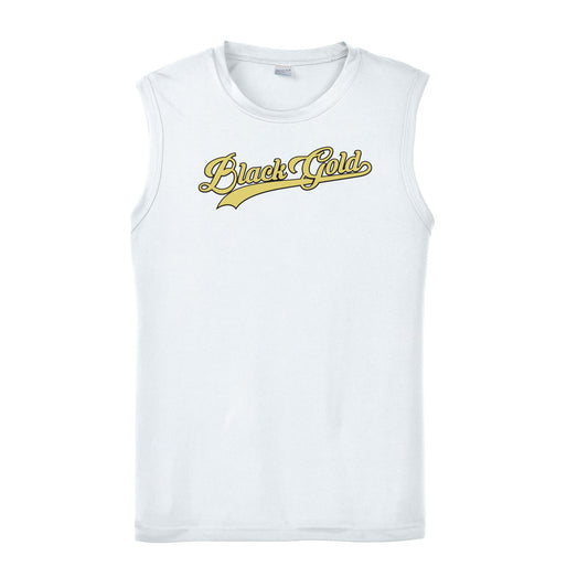 Black Gold Script Performance Sleeveless Tank