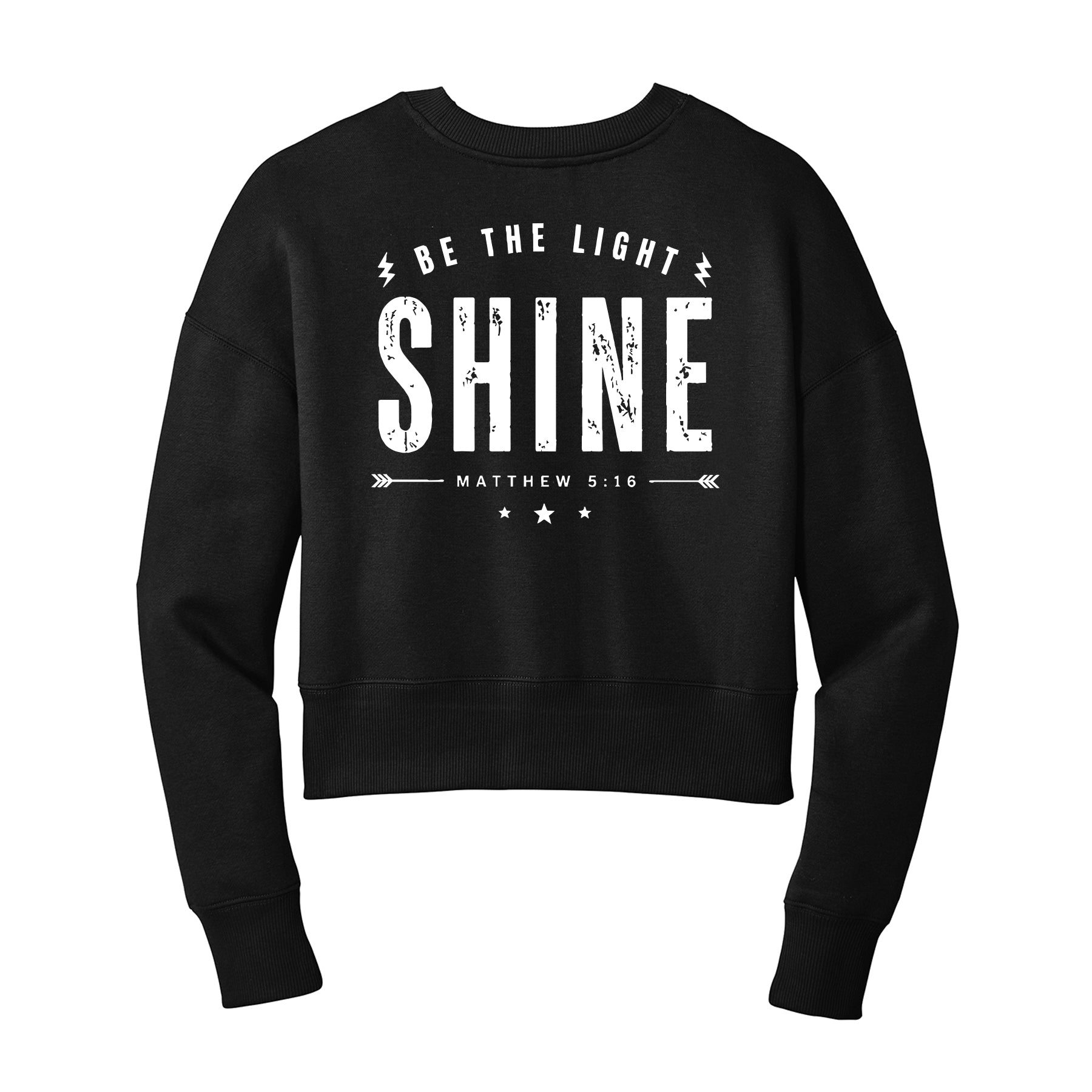 Shine-Lightening Bolt Cropped Crewneck Sweatshirt
