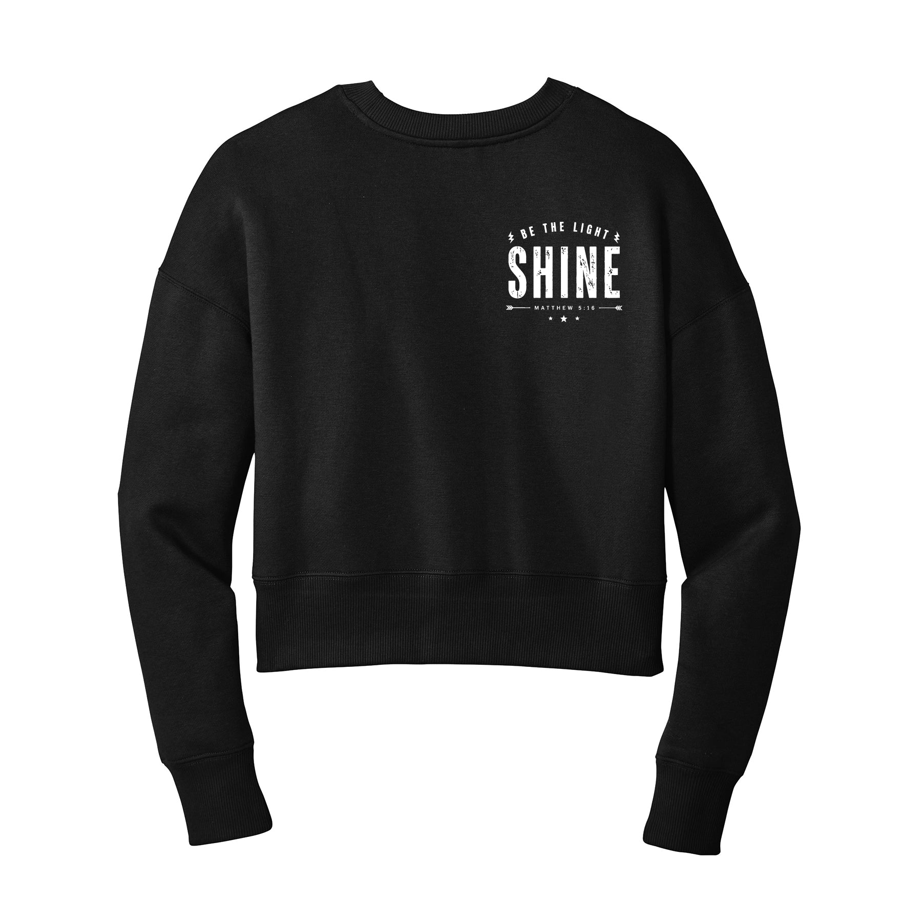 Shine-Lightening Bolt Cropped Crewneck Sweatshirt