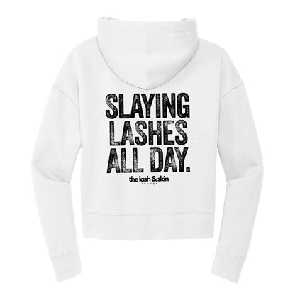 Slaying Lashes All Day Cropped Hoodie