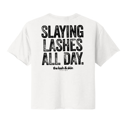 Slaying Lashes All Day Cropped Tee