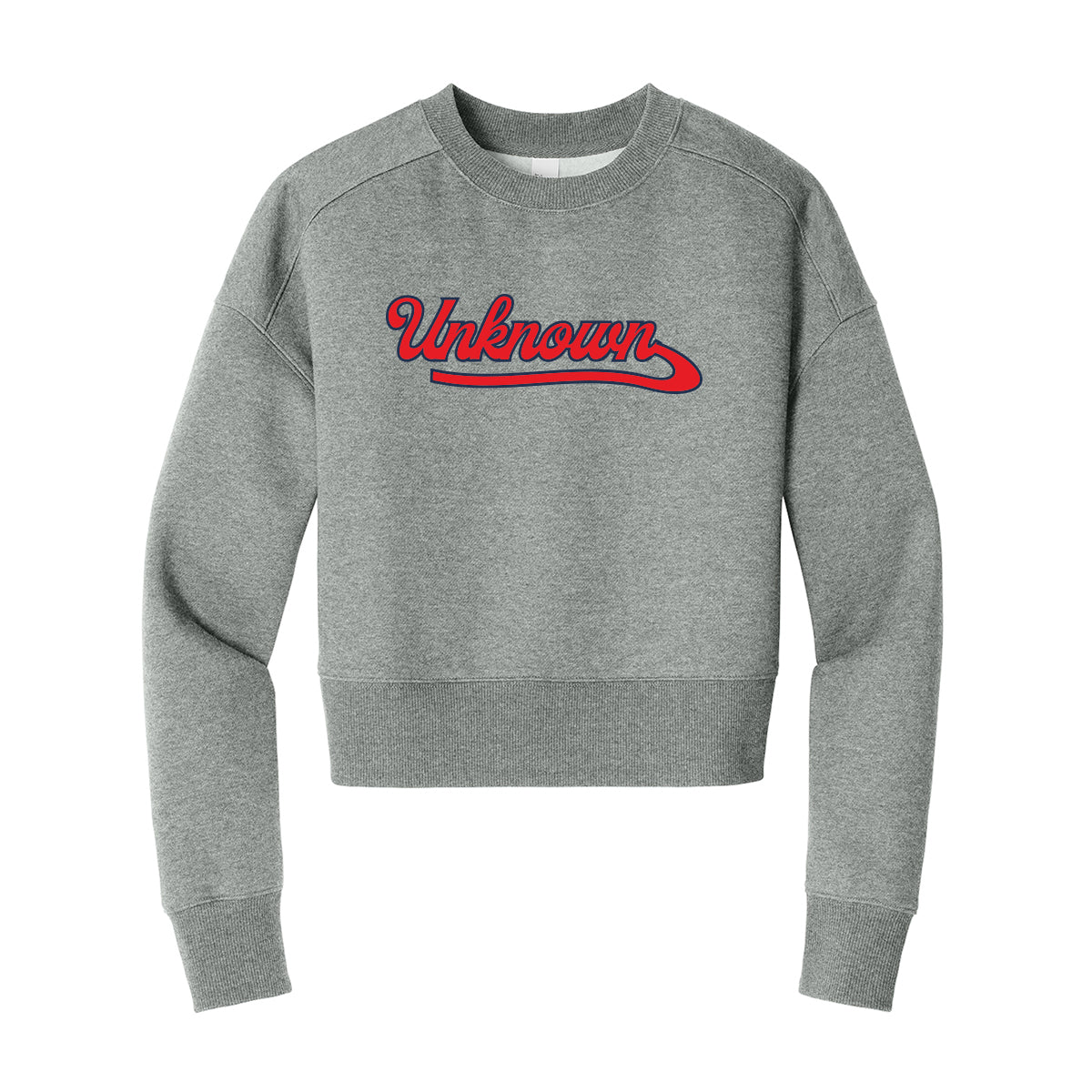 Unknown Boys Script Cropped Crewneck Sweatshirt