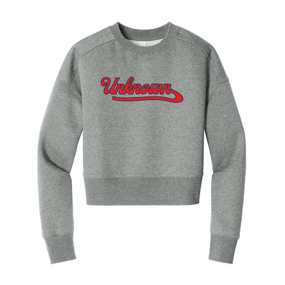 Unknown Boys Script Cropped Crewneck Sweatshirt