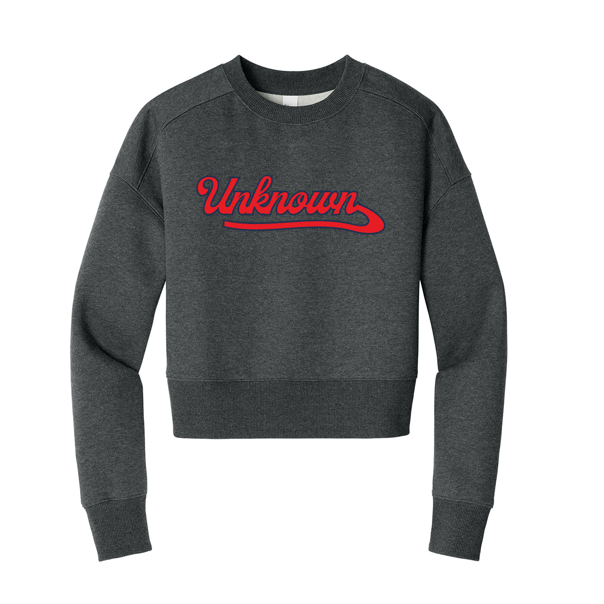 Unknown Boys Script Cropped Crewneck Sweatshirt