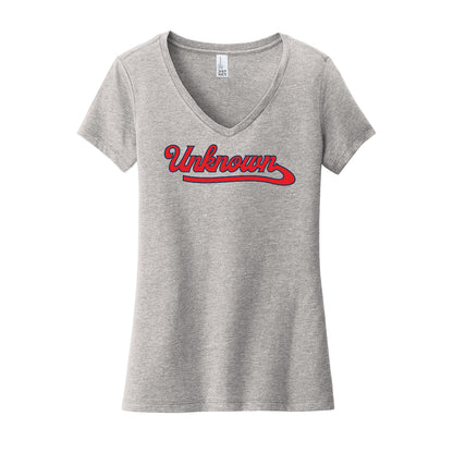 Unknown Boys Script Women's V-Neck Tee