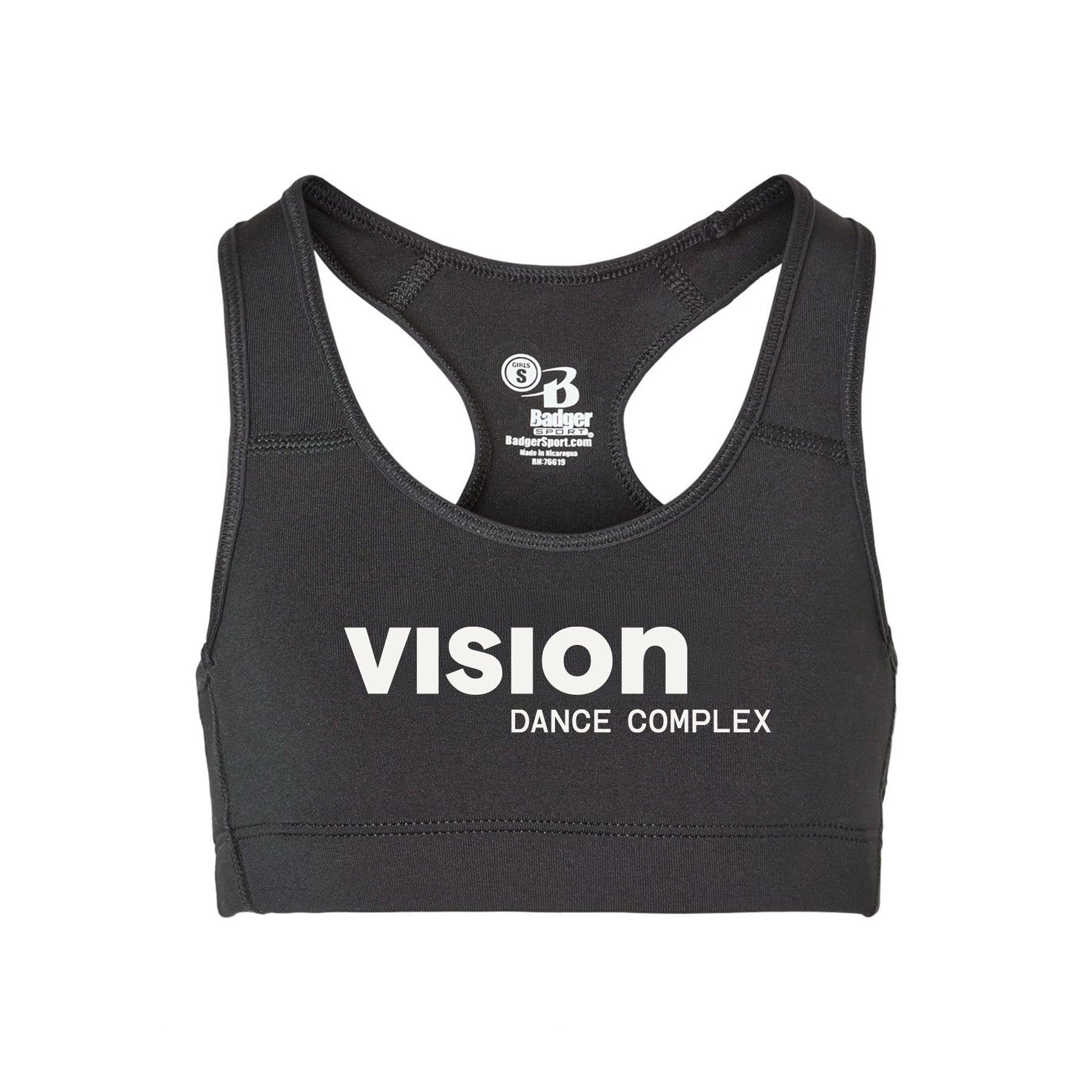 Vision Dance Badger Girls B-Sport Bra Top Sports Bra Top