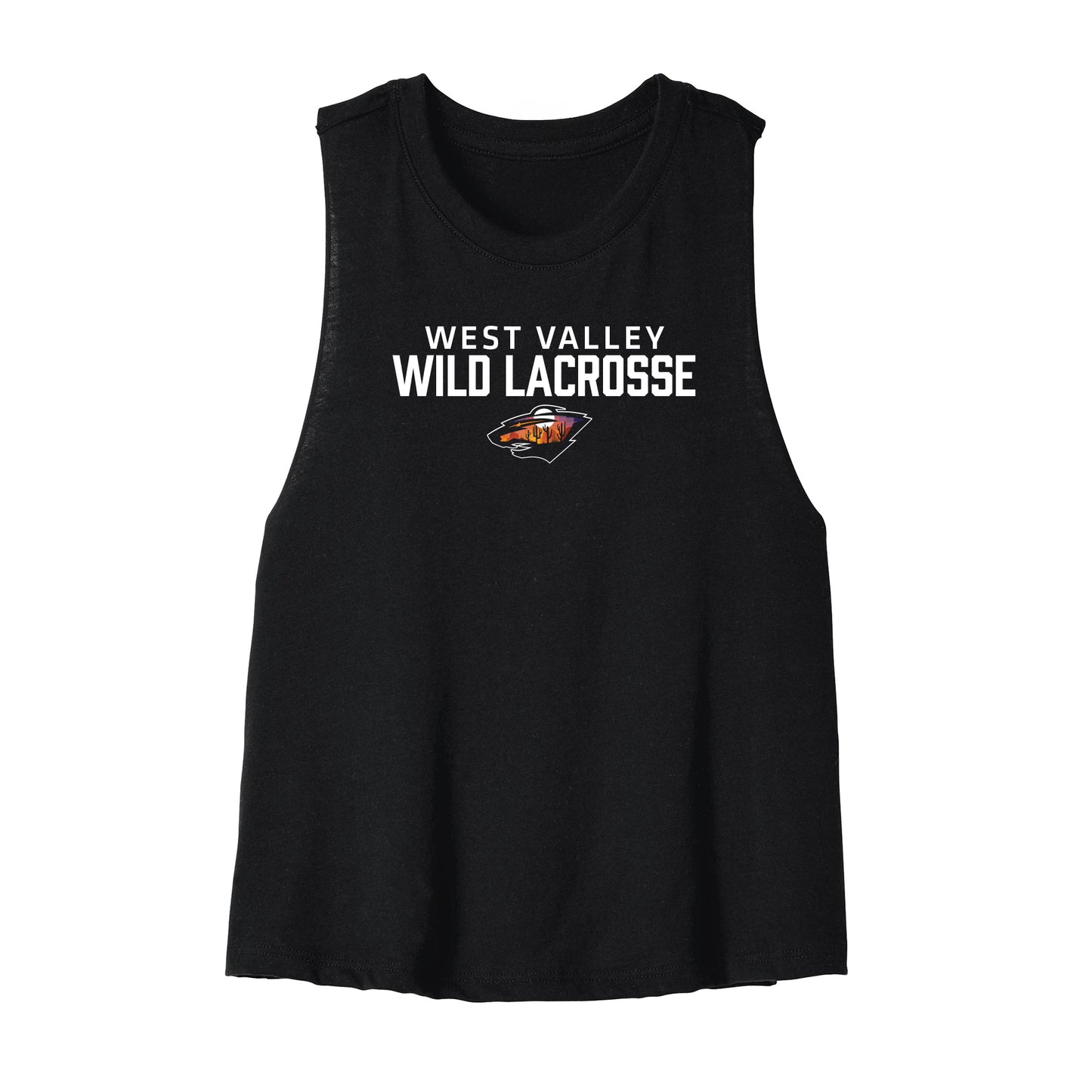 West Valley Wild Lacrosse Stacked Cropped Racerback Tank